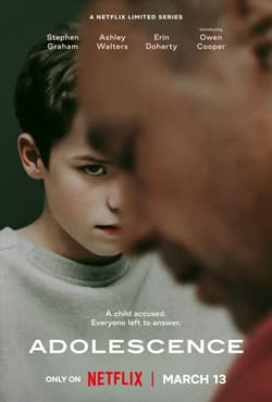 Title card for the Netflix limited series Adolescence.