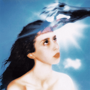 A translucent plastic disc floating above a soft pink gradient, lit from below in cool blue.